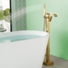 Cobbe Floor Standing Tub Faucet with Swivel Spout Handheld Shower Shower and 59-Inch Hose Tub Filler Single Handle Brushed Gold - 4 of 4