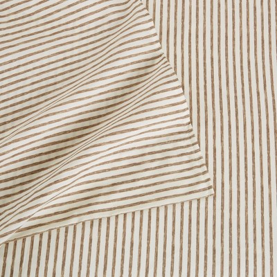 Taupe Striped Twin Microfiber Sheet Set