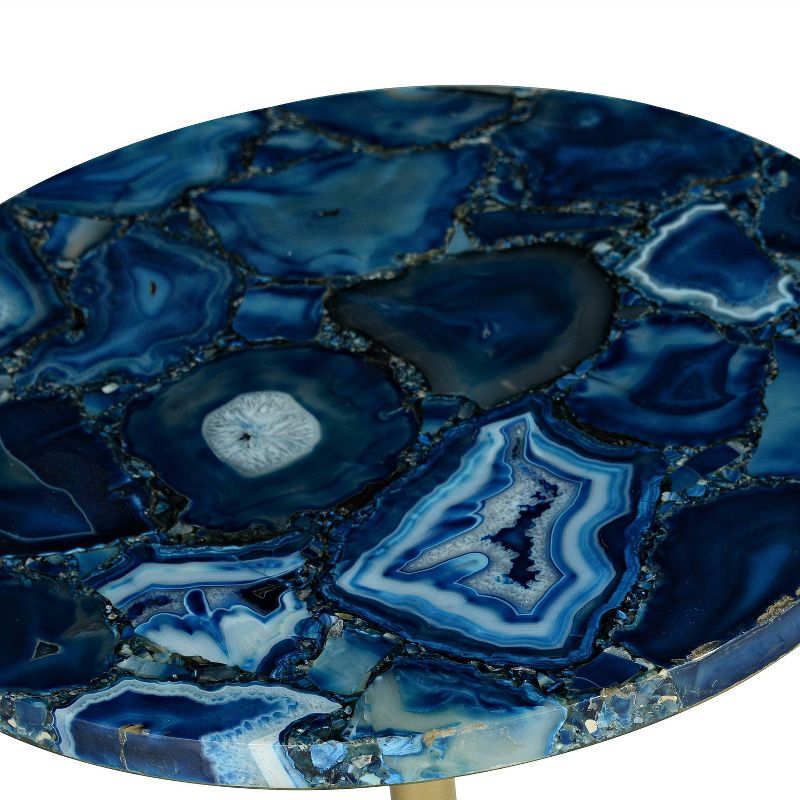 Oceana Round Chairside End Table Agate Blue - Steve Silver Co., 4 of 6