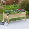 LuxenHome 20.1" H Unfinished Fir Wood Raised Garden Bed Planter Brown - 2 of 4