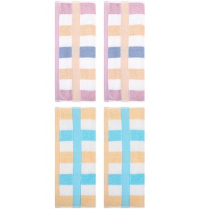 REGALWOVEN Striped Absorbent Soft Cotton Hand Towels for Bathroom 4 Pack - 1 of 4