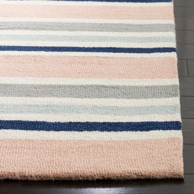 Ivory Multi Stripe Hand-Tufted Wool Kids Rug 4' x 6'
