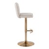 LumiSource Set of 2 Henry Adjustable Barstools Gold/Beige Fabric - 3 of 4