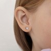 Girl's Solitaire Heart Push Back Sterling Silver Earrings - In Season Jewelry - 3 of 4