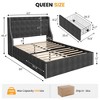 Bed Frame with Storage - 4 Underbed Drawers & Wingback Headboard, Built-in Charging Station Ports, Diamond Tufted Upholstered Platform - 2 of 4