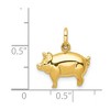 Black Bow Jewelry 14k Yellow Gold 3D Polished Pig Charm or Pendant - 3 of 4