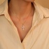Plated Cross Necklace for Women, Pendant, The dainty necklaces length 15.7" + 2.7" extender, Cross Length: 0.86"; Width:0.62. - 4 of 4
