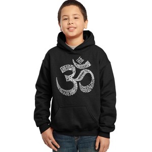 LA Pop Art Boy's Word Art Hooded Sweatshirt - Poses OM - 1 of 4