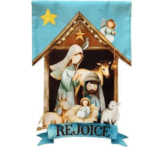 Briarwood Lane Christmas House Flag 40x28 For Outdoor Rejoice Burlap For Christmas House Flag - 1 of 4