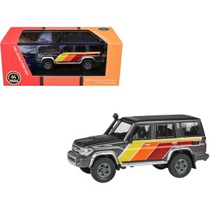 2014 Toyota Land Cruiser LC76 "TRD Livery" Gray Metallic with Stripes 1/64 Diecast Model Car by Paragon - 1 of 4