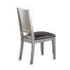 Simple Relax Set of 2 PU and Wood Dining Chairs in Dark Gray - 3 of 4