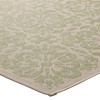 Modway Ariana Vintage Floral Trellis 8x10 Indoor and Outdoor In Light Green and Beige – Faded Botanical Pattern Rug with Low Pile Texture - 3 of 4