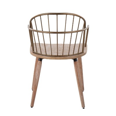 Riley High-Back Spindle Dining Chair in Antique Copper and Whitewash
