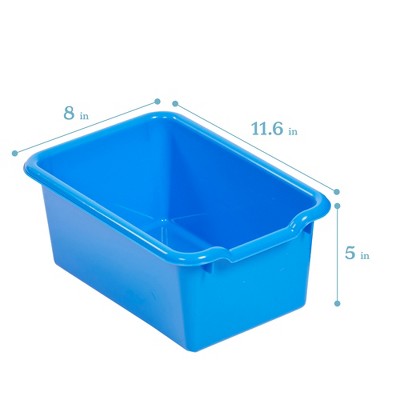 Blue 10-Cubby Birch Plywood Kids Storage Cabinet