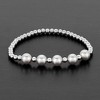 ELYA Women's Gray Crystal Pearls and Steel Bead Stretch Bracelet (4mm Wide) - 4 of 4