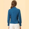Allegra K Women's Point Collar Long Sleeve Button Shirt - 3 of 4