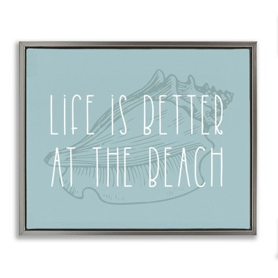 Stupell Industries Better at Beach with Shell, 21" x 17"