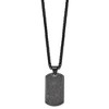 Chisel Stainless Steel Black IP-plated with Black Carbon Fiber Inlay Dog Tag on a 24" Wheat Chain Necklace - 2 of 4