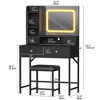 Vanity Desk with Mirror, 3 Adjustable Lighting Mode Makeup Vanity, Modern Dressing Table and Stool with Charging Station - 4 of 4