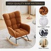 Modern Comfy Accent Armchair,Rocking Chair Nursery,Teddy Upholstered Glider Chair with High Backrest,Armrest and Side Pockets,for Bedroom Living Room - 3 of 4