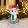 Gemmy Christmas Airblown Inflatable Cat, 3.5 ft Tall, Grey - 2 of 3