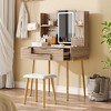 ACEPANO 30 in. W 4-Drawer Dresser with Mirror, Metal Legs, PU Stool & Jewelry Storage-Brown - 2 of 4