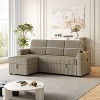 VYNXARIA 85 Inches Corduroy Sofa Bed,3 Seater Sleeper Sofa with Storage Chaise,Pull Out Couch£¬BROWN - 2 of 4