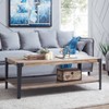 Modern Industrial Coffee Table Metal/Distressed Wood - Danya B.: Fixed Shelf, Living Room Furniture - 2 of 4