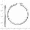 Black Bow Jewelry 3mm x 45mm 14k White Gold Classic Round Hoop Earrings - 4 of 4