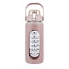NewHome "64oz Motivational Glass Water Bottle with Time Markers, Straw, Silicone Sleeve & Handle for Gym" Coffee - 2 of 4