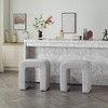 24" Boucle Armless Inverted U-Shaped Stool (Set of 2) with Soft Upholstered Seat for Home Kitchen Island or Dining Area - 2 of 4