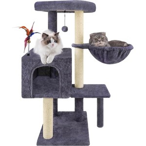 37.4" Cactus Cat Tree Tower with Twin Cat Condos for Indoor Cats - 1 of 4