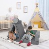 Kinder King 9PCS Kids' and Toddlers Convertible Sofa and Play Set Modular Foam Couch and Flip Out Lounger Indoor Furniture for Playroom Gray - 2 of 4