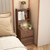 NicBex Nightstand with Charging Station, Modern Night Stand with Bookshelf and Night Light, Bedside Tables with Storage Cabinet for Bedroom - 3 of 4