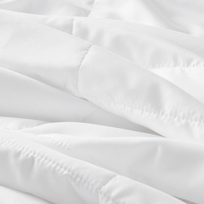 King Size White Knitted Reversible Blanket with Down Alternative Fill