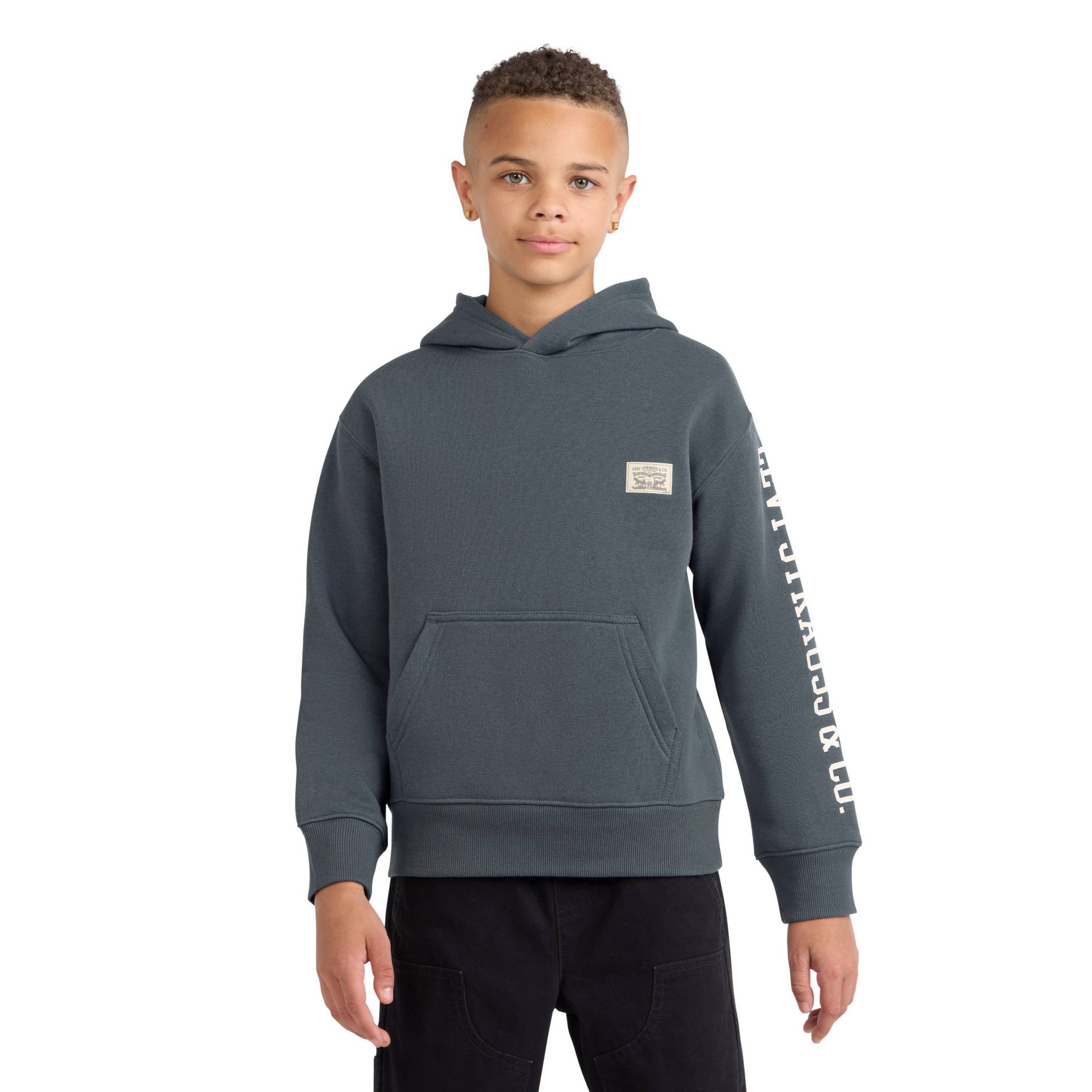 Levi's® Boys' Fleece Pullover Hooded Sweatshirt - Slate XL