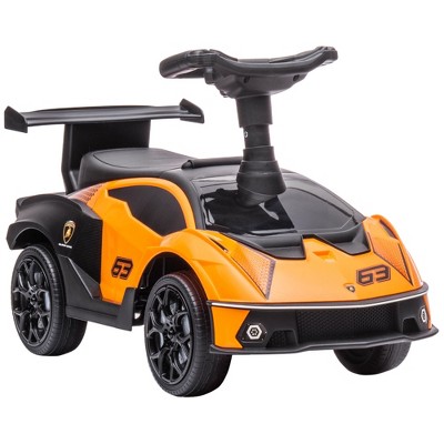Aosom Ride on Sliding Car, Ride Racer, Foot-to-Floor Sliding for Toddler, with Under Seat Storage, Horn and Engine Sound, Steering Wheel, Aged 18-36 months