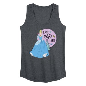 Women's - Disney Princess - Late For My Ball Graphic Racerback Tank - 1 of 4