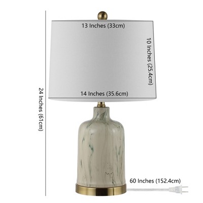 White and Gold Ceramic Arc Table Lamp with Adjustable Shade