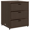vidaXL Patio Storage Cabinet Brown 21.7"x23.2"x27.2" Poly Rattan - 2 of 4