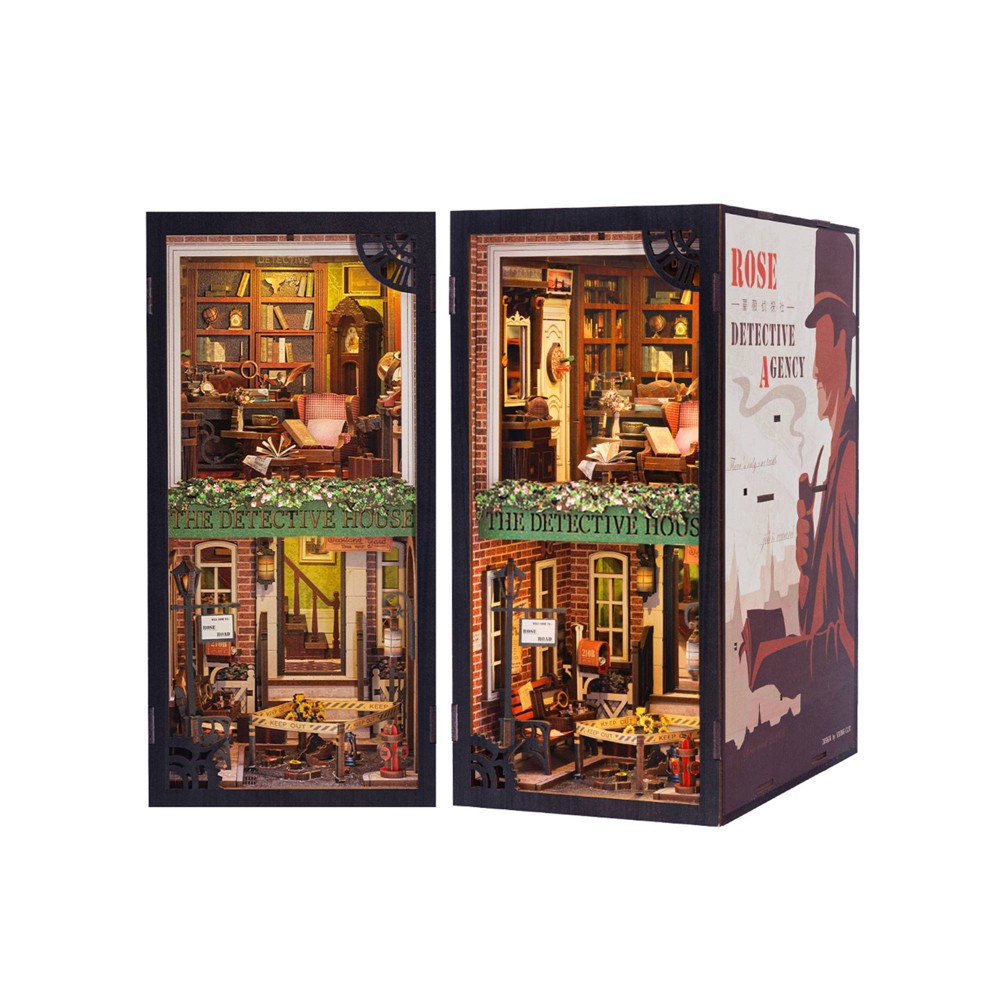 Photos - Accessory Hands Craft DIY Bookend Puzzle Rose Detective Agency: Miniature House Kit with Light & Tweezers, Craft Activity for Teens