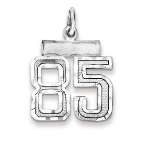 Black Bow Jewelry Sterling Silver, Varsity Collection, Small D/C Pendant, Number 85 - 1 of 4