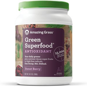 Amazing Grass, Green Blend Antioxidant Powder, Sweet Berry, 24.7oz, 100 Servings - 1 of 3
