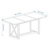 Homy Casa Rectangular Dining Table with X-Frame Base, Farmhouse Industrial Style for Dining Room, Black Wood - 3 of 4