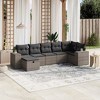 vidaXL Garden Sofa Set Grey Poly Rattan, Powder-Coated Steel Large - 2 of 4