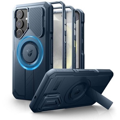 Dexnor for Samsung Galaxy S25 Plus Case with Camera Cover & Adjustable Kickstand & Built-in Screen Protector, Magnetic Cover (2025)