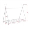 1pc Twin House Bed Frame, White Sturdy Metal Low Profile Platform with Safety Rails, No Box Spring Needed - Baofuwish - 4 of 4
