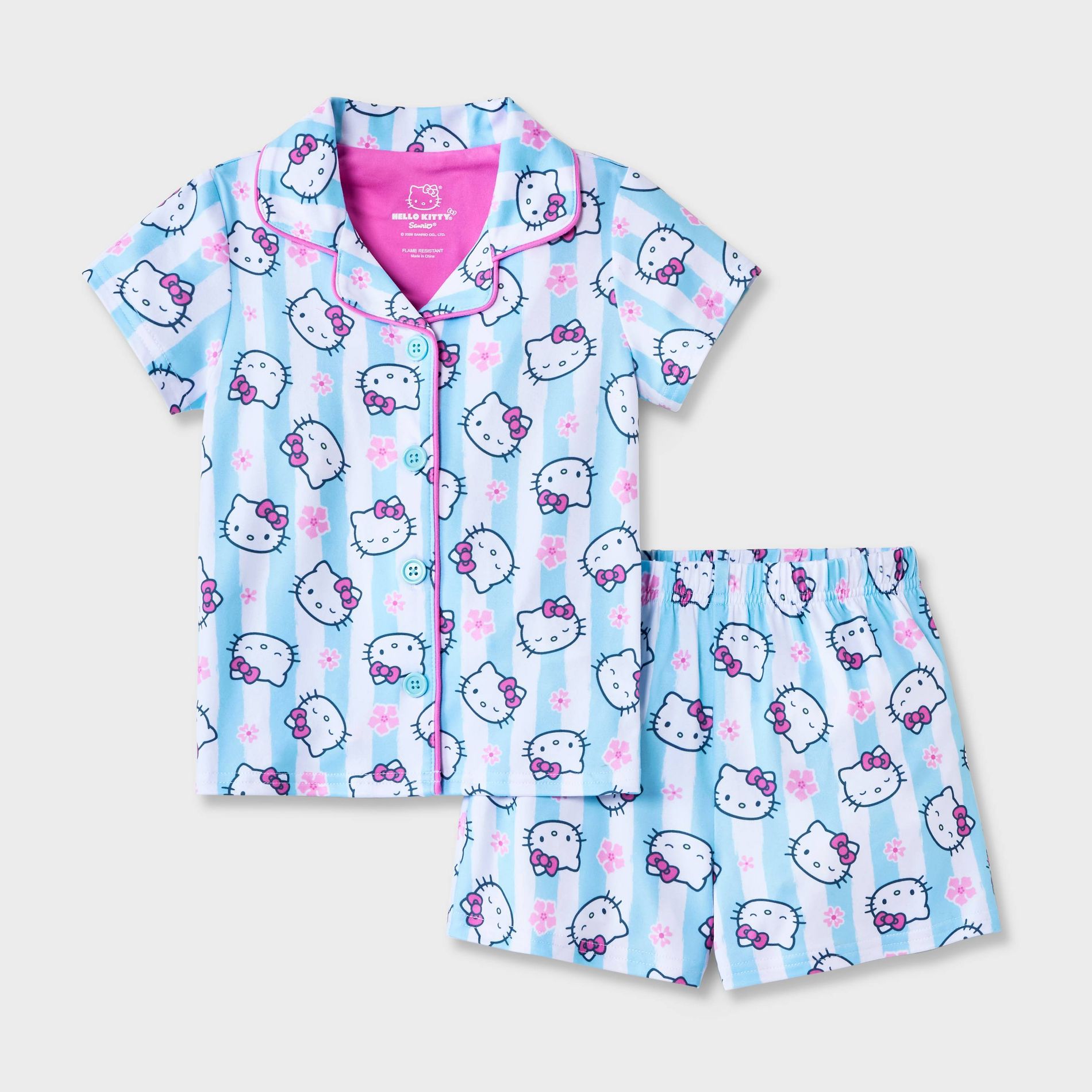 Toddler Girls' 4pc Hello Kitty Coat Set - Aqua Blue