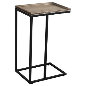 COZAYH Farmhouse C End Table, Accent Furniture with Beaded Edge Tray Top, Black - 1 of 4