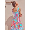 Womens Smocked Midi Dress Summer Ruffle A Line Long Flowy Dresses Cute Sleeveless Beach Sundress - 2 of 2
